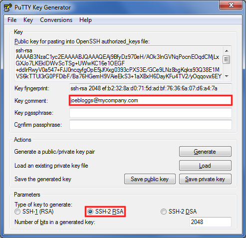 how to get ssh key from winscp